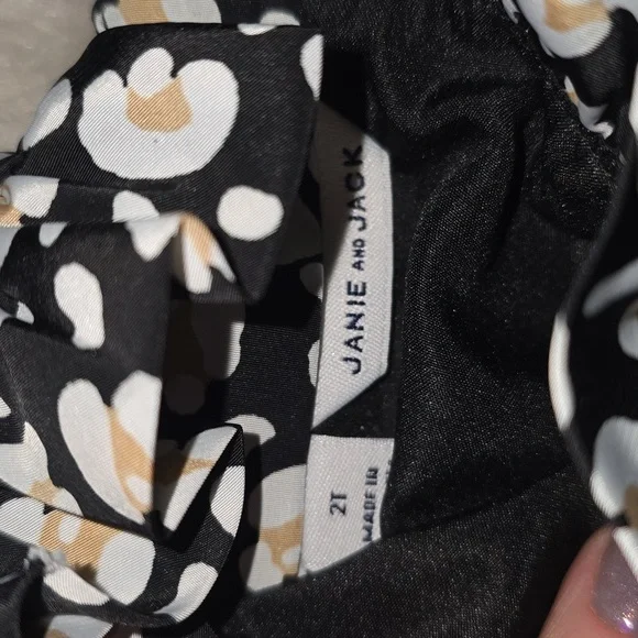 Janie and Jack Black leopard two piece set 2T black animal print - Picture 9 of 14